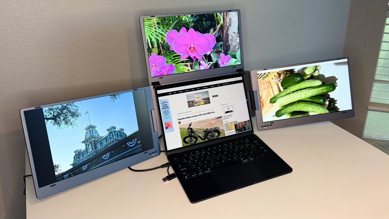 Aura Triple Boost 14 Pro anmeldelse: Tre skærme, ét Apple Silicon