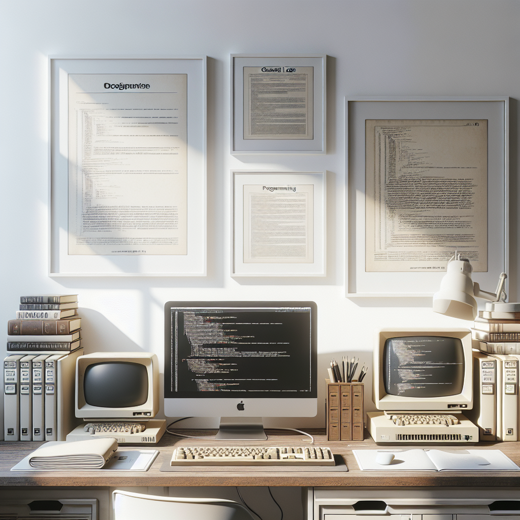 En skattekiste af vintage Macintosh programmeringsbøger – nostalgi til kode-entusiaster