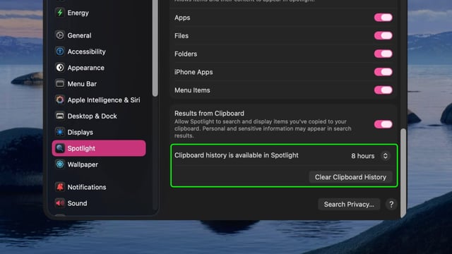 Spotlight får nye clipboard-indstillinger i macOS Tahoe 26.1 – Mere styr på din udklipshistorik
